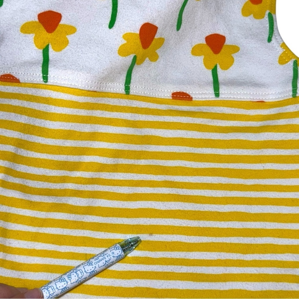 Vintage Marimekko by Sweet Potatoes Girls Floral Striped Tank Top M 8/10 - Picture 5 of 5